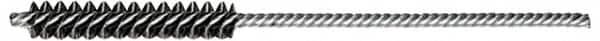 Weiler - 1-1/2" Long x 3/16" Diam Steel Hand Tube Brush - Single Spiral, 7" OAL, 0.003" Wire Diam, 3/32" Shank Diam - A1 Tooling