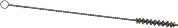 Weiler - 1-1/2" Long x 1/4" Diam Steel Hand Tube Brush - Single Spiral, 7" OAL, 0.003" Wire Diam, 3/32" Shank Diam - A1 Tooling