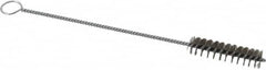 Weiler - 2" Long x 1/2" Diam Steel Hand Tube Brush - Single Spiral, 8" OAL, 0.004" Wire Diam, 1/8" Shank Diam - A1 Tooling