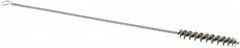 Weiler - 1-1/2" Long x 1/4" Diam Stainless Steel Hand Tube Brush - Single Spiral, 7" OAL, 0.003" Wire Diam, 3/32" Shank Diam - A1 Tooling