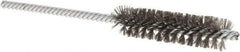 Weiler - 1/2" Diam Helical Steel Tube Brush - Double Spiral, 0.004" Filament Diam, 2" Brush Length, 5" OAL, 5/32" Diam Shank - A1 Tooling