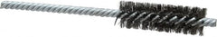 Weiler - 5/8" Diam Helical Steel Tube Brush - Double Spiral, 0.005" Filament Diam, 2" Brush Length, 5" OAL, 7/32" Diam Shank - A1 Tooling