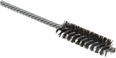 Weiler - 5/8" Diam Helical Steel Tube Brush - Double Spiral, 0.008" Filament Diam, 2" Brush Length, 5" OAL, 7/32" Diam Shank - A1 Tooling