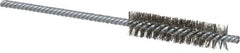 Weiler - 1/2" Diam Helical Stainless Steel Tube Brush - Double Spiral, 0.006" Filament Diam, 2" Brush Length, 5" OAL, 5/32" Diam Shank - A1 Tooling