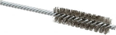 Weiler - 3/4" Diam Helical Stainless Steel Tube Brush - Double Spiral, 0.006" Filament Diam, 2-1/2" Brush Length, 5-1/2" OAL, 1/4" Diam Shank - A1 Tooling