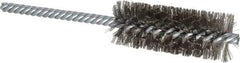 Weiler - 1" Diam Helical Stainless Steel Tube Brush - Double Spiral, 0.006" Filament Diam, 2-1/2" Brush Length, 5-1/2" OAL, 1/4" Diam Shank - A1 Tooling