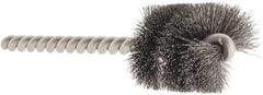 Weiler - 15/16" Diam Helical Steel Tube Brush - 0.005" Filament Diam, 1" Brush Length, 3-1/2" OAL, 7/32" Diam Stainless Steel Shank - A1 Tooling