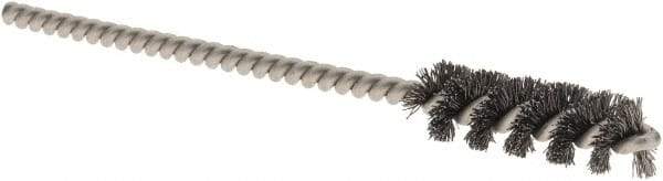 Weiler - 5/16" Diam Helical Steel Tube Brush - 0.005" Filament Diam, 1" Brush Length, 3-1/2" OAL, 1/8" Diam Stainless Steel Shank - A1 Tooling