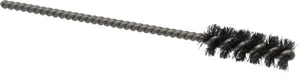 Weiler - 3/8" Diam Helical Steel Tube Brush - 0.006" Filament Diam, 1" Brush Length, 3-1/2" OAL, 1/8" Diam Stainless Steel Shank - A1 Tooling