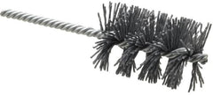 Weiler - 1-3/4" Diam Helical Nylon Tube Brush - Single Spiral, 0.035" Filament Diam, 2-1/2" Brush Length, 5-1/2" OAL, 1/4" Diam Shank - A1 Tooling