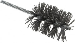 Weiler - 2" Diam Helical Nylon Tube Brush - Single Spiral, 0.04" Filament Diam, 2-1/2" Brush Length, 5-1/2" OAL, 1/4" Diam Shank - A1 Tooling