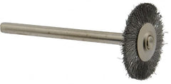 Weiler - 3/4" OD, 1/8" Shank Diam, Crimped Steel Wheel Brush - 3/16" Trim Length, 0.003" Filament Diam, 37,000 RPM - A1 Tooling