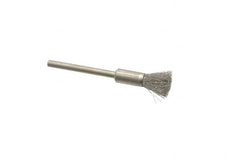 Weiler - 1/4" Brush Diam, Crimped, End Brush - 1/8" Diam Shank, 37,000 Max RPM - A1 Tooling