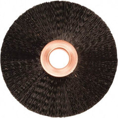 Weiler - 3" OD, 1/2" Arbor Hole, Nylon Wheel Brush - 3/8" Face Width, 1" Trim Length, 0.01" Filament Diam, 20,000 RPM - A1 Tooling