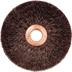 Weiler - 3" OD, 1/2" Arbor Hole, Crimped Steel Wheel Brush - 1/4" Face Width, 1" Trim Length, 0.0118" Filament Diam, 20,000 RPM - A1 Tooling