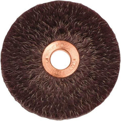 Weiler - 3" OD, 1/2" Arbor Hole, Crimped Steel Wheel Brush - 1/4" Face Width, 1" Trim Length, 0.014" Filament Diam, 20,000 RPM - A1 Tooling