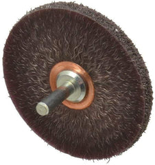 Weiler - 3" OD, 1/4" Shank Diam, Crimped Steel Wheel Brush - 1/4" Face Width, 1" Trim Length, 0.0118" Filament Diam, 20,000 RPM - A1 Tooling