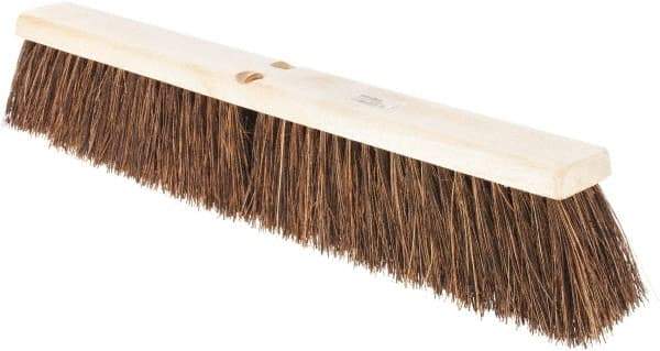 Weiler - 24" Rough Surface Palmyra Push Broom - 4" Bristle Length, Wood Block, Threaded Handle Connection, Handle Sold Separately - A1 Tooling