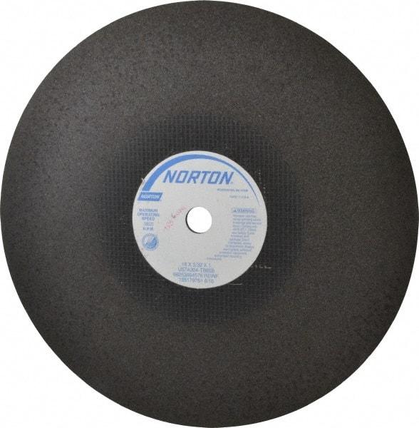 Norton - 16" 30 Grit Aluminum Oxide Cutoff Wheel - 5/32" Thick, 1" Arbor, 3,820 Max RPM, Use with Stationary Tools - A1 Tooling