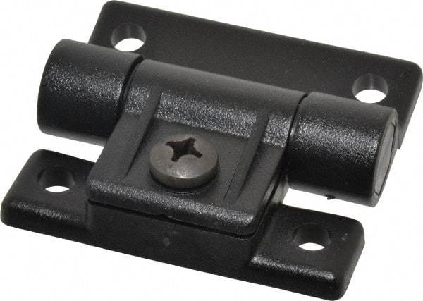 Value Collection - 2-1/2" Long x 2-17/64" Wide x 49/64" Thick, Adjustable Friction Hinge - Black Acetal Leaves with Polycarbonate Pin & 303 Stainless Steel Nut & Screw, Black Finish - A1 Tooling