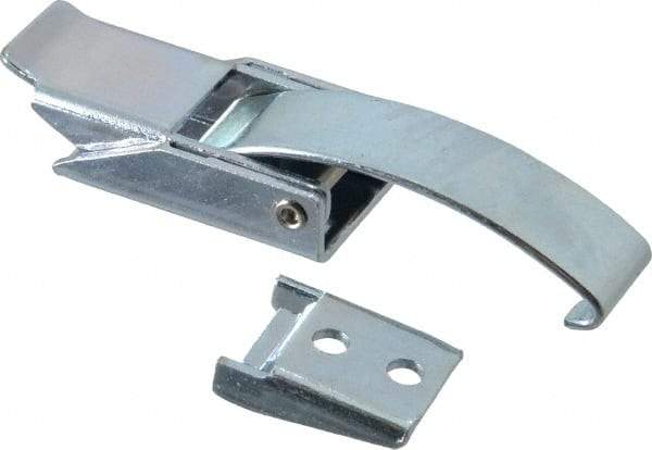 Made in USA - 3.34" Long x 0.89" Wide x 0.570" High, Draw Latch - Steel, with Zinc Plate, Bright Chromate Dip Finish - A1 Tooling