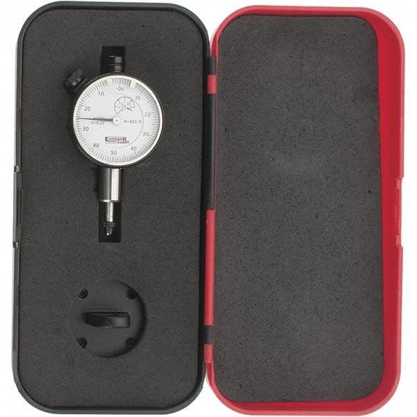 SPI - 1/4" Range, 0-50-0 Dial Reading, 0.001" Graduation Dial Drop Indicator - 1-1/2" Dial, 0.1" Range per Revolution, Revolution Counter, Includes NPL Traceability Certification - A1 Tooling