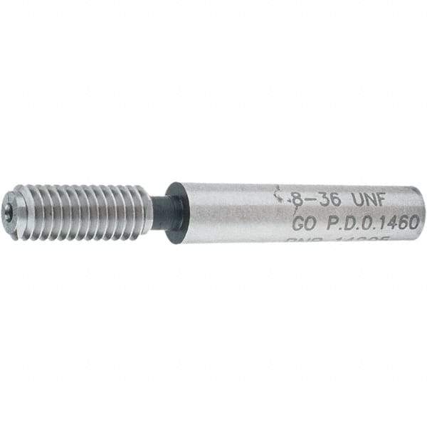 SPI - #8-36, Class 2B, 3B, Single End Plug Thread Go Gage - Steel, Size 0 Handle Not Included - A1 Tooling