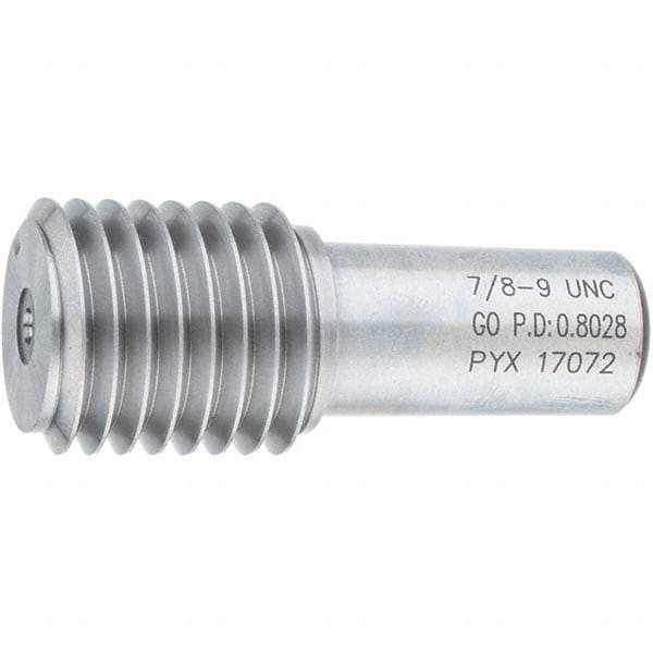 SPI - 7/8-9, Class 2B, 3B, Single End Plug Thread Go Gage - Steel, Size 4 Handle Not Included - A1 Tooling