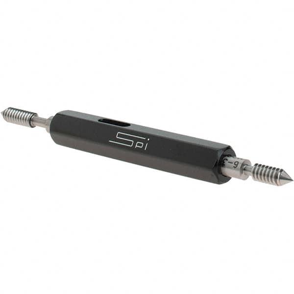 SPI - #6-32, Class 3B, Double End Plug Thread Go/No Go Gage - Steel, Size 00 Handle Included - A1 Tooling