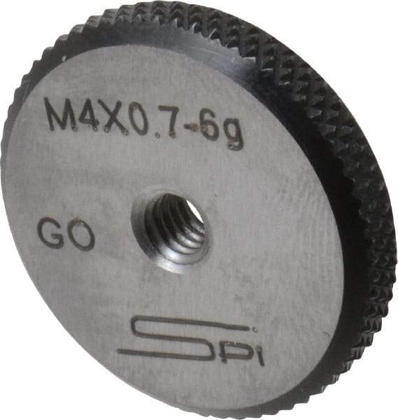 SPI - M4x0.7 Go Single Ring Thread Gage - Class 6G, Oil Hardened Nonshrinking Steel (OHNS), NPL Traceability Certification Included - A1 Tooling