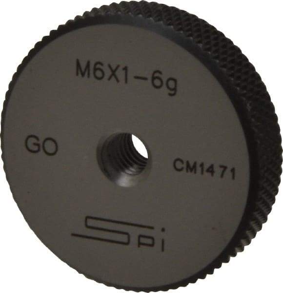 SPI - M6x1 Go Single Ring Thread Gage - Class 6G, Oil Hardened Nonshrinking Steel (OHNS), NPL Traceability Certification Included - A1 Tooling