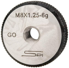 SPI - M8x1.25 Go Single Ring Thread Gage - Class 6G, Oil Hardened Nonshrinking Steel (OHNS), NPL Traceability Certification Included - A1 Tooling