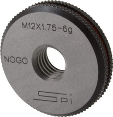 SPI - M12x1.75 No Go Single Ring Thread Gage - Class 6G, Oil Hardened Nonshrinking Steel (OHNS), NPL Traceability Certification Included - A1 Tooling