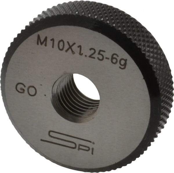 SPI - M10x1.25 Go Single Ring Thread Gage - Class 6G, Oil Hardened Nonshrinking Steel (OHNS), NPL Traceability Certification Included - A1 Tooling