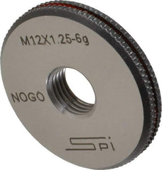 SPI - M12x1.25 No Go Single Ring Thread Gage - Class 6G, Oil Hardened Nonshrinking Steel (OHNS), NPL Traceability Certification Included - A1 Tooling