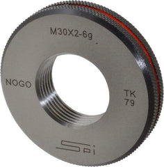 SPI - M30x2 No Go Single Ring Thread Gage - Class 6G, Oil Hardened Nonshrinking Steel (OHNS), NPL Traceability Certification Included - A1 Tooling