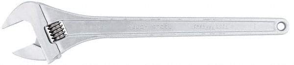 Channellock - 2-7/16" Jaw Capacity, 24" Standard Adjustable Wrench - Chrome Vanadium Steel, Chrome Finish - A1 Tooling