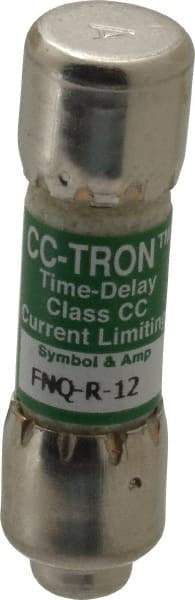 Cooper Bussmann - 300 VDC, 600 VAC, 12 Amp, Time Delay General Purpose Fuse - Fuse Holder Mount, 1-1/2" OAL, 200 at AC (RMS) kA Rating, 13/32" Diam - A1 Tooling