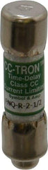 Cooper Bussmann - 300 VDC, 600 VAC, 2.5 Amp, Time Delay General Purpose Fuse - Fuse Holder Mount, 1-1/2" OAL, 200 at AC (RMS) kA Rating, 13/32" Diam - A1 Tooling