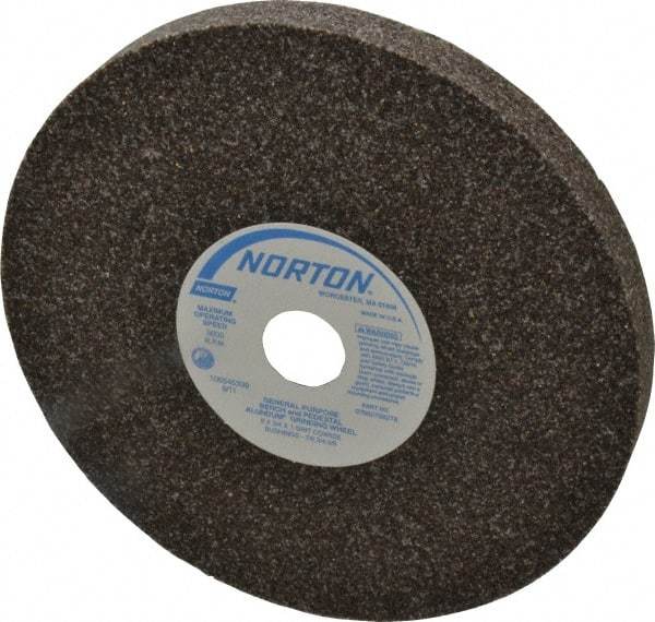 Norton - 36 Grit Aluminum Oxide Bench & Pedestal Grinding Wheel - 8" Diam x 1" Hole x 3/4" Thick, 3600 Max RPM, Very Coarse/Coarse Grade - A1 Tooling