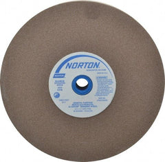 Norton - 100 Grit Aluminum Oxide Bench & Pedestal Grinding Wheel - 8" Diam x 1" Hole x 1" Thick, 3600 Max RPM, Fine Grade - A1 Tooling