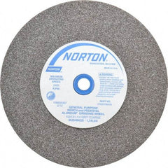 Norton - 36 Grit Aluminum Oxide Bench & Pedestal Grinding Wheel - 10" Diam x 1-1/4" Hole x 1" Thick, 2485 Max RPM, Very Coarse/Coarse Grade - A1 Tooling