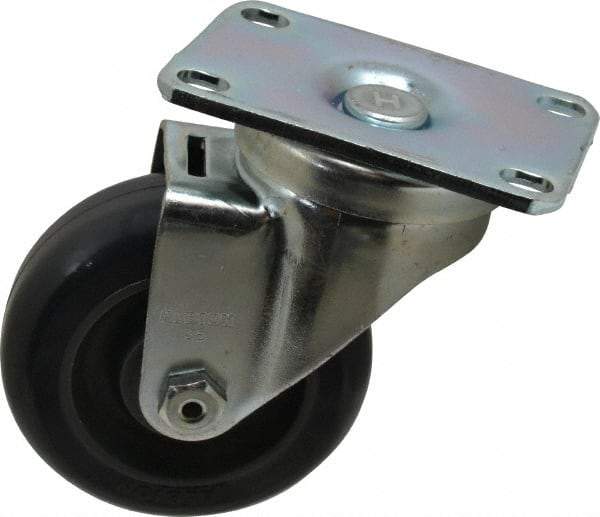 Albion - 3-1/2" Diam x 1-1/4" Wide x 4-11/16" OAH Top Plate Mount Swivel Caster - Polyurethane, 350 Lb Capacity, Ball Bearing, 2-1/2 x 3-5/8" Plate - A1 Tooling