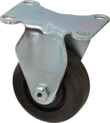 Albion - 3" Diam x 1-1/4" Wide x 4-1/4" OAH Top Plate Mount Rigid Caster - Polyolefin, 250 Lb Capacity, Delrin Bearing, 2-1/2 x 3-5/8" Plate - A1 Tooling