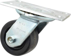 Albion - 4" Diam x 2" Wide x 5-5/8" OAH Top Plate Mount Swivel Caster - Phenolic, 800 Lb Capacity, Roller Bearing, 4-1/2 x 6-1/4" Plate - A1 Tooling