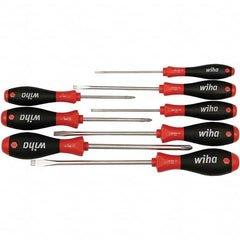 Wiha - 8 Piece Slotted & Phillips Screwdriver Set - Bit Sizes: Philips #1, #2 & #3, Comes in Box - A1 Tooling