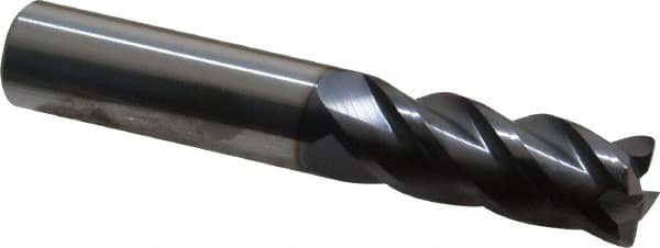 ProMax - 1/2", 4 Flute, Single End, Solid Carbide, 0.03" Corner Radius End Mill - 3" OAL, 40° Helix, Right Hand Flute, 1" LOC, Right Hand Cut - A1 Tooling