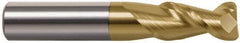 Accupro - 3/8", 2 Flute, Single End, Solid Carbide, 0.06" Corner Radius End Mill - 2-1/2" OAL, 45° Helix, Right Hand Flute, 1" LOC, Right Hand Cut - A1 Tooling