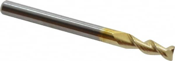 Accupro - 1/8", 2 Flute, Single End, Solid Carbide, 0.01" Corner Radius End Mill - 1-1/2" OAL, 45° Helix, Right Hand Flute, 3/8" LOC, Right Hand Cut - A1 Tooling