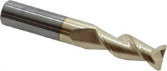 Accupro - 3/8", 2 Flute, Single End, Solid Carbide, 0.03" Corner Radius End Mill - 2-1/2" OAL, 45° Helix, Right Hand Flute, 1" LOC, Right Hand Cut - A1 Tooling